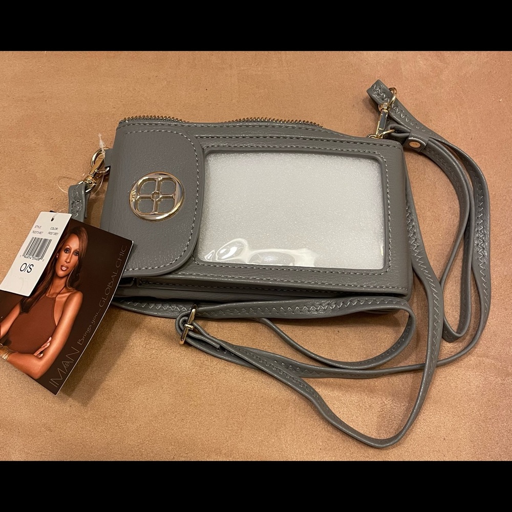 IMAN Frost Grey Crossbody smartphone bag (NEW)